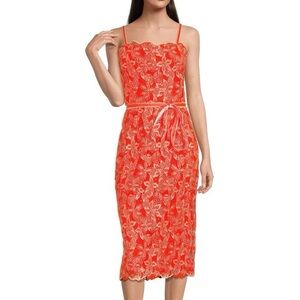 Alex Marie Crystal Embroidered Lace Sleeveless Dress